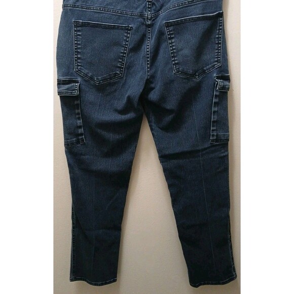 Denim House Mens Dark Wash Biker/Cargo Denim Jeans Zipper 32-32 *Rare* - Picture 14 of 16